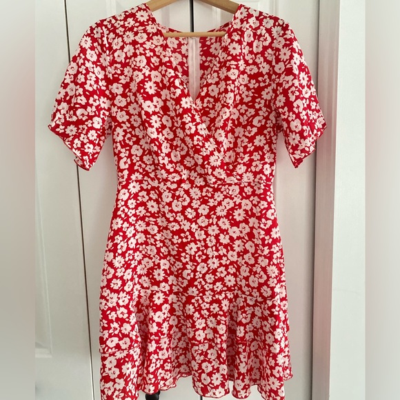 Red and white flower summer dress - Picture 1 of 2
